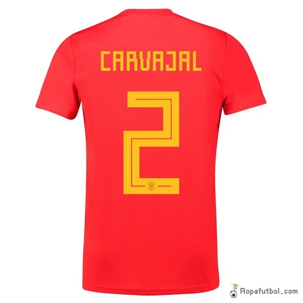 Camiseta España Replica Primera Ropa Carvajal 2018 Rojo